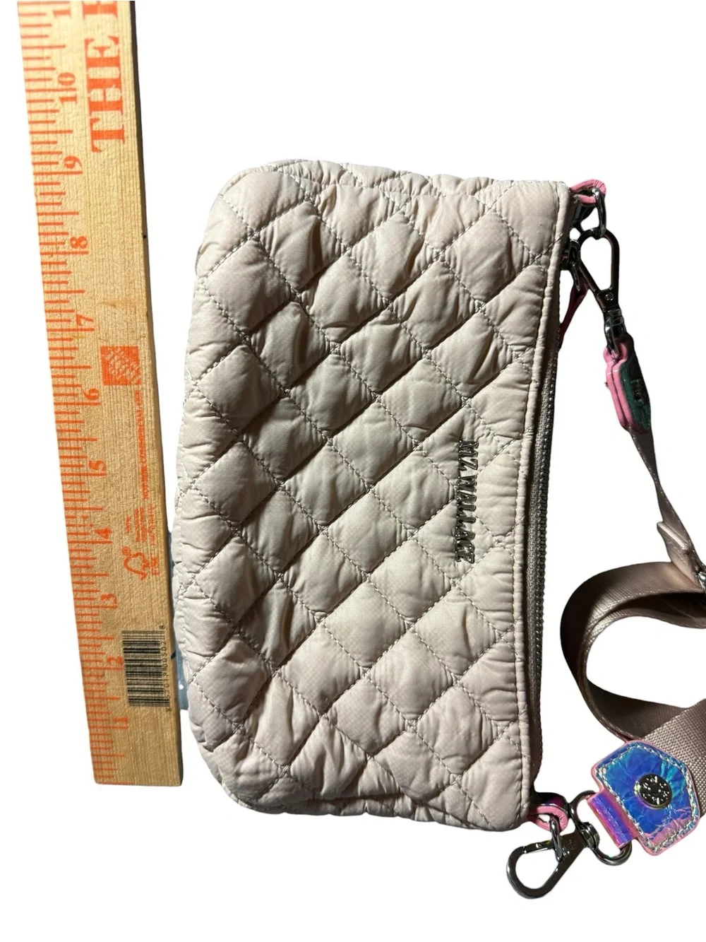 MZ Wallace Crosby Convertible Crossbody Mushroom Pink Opal Leather